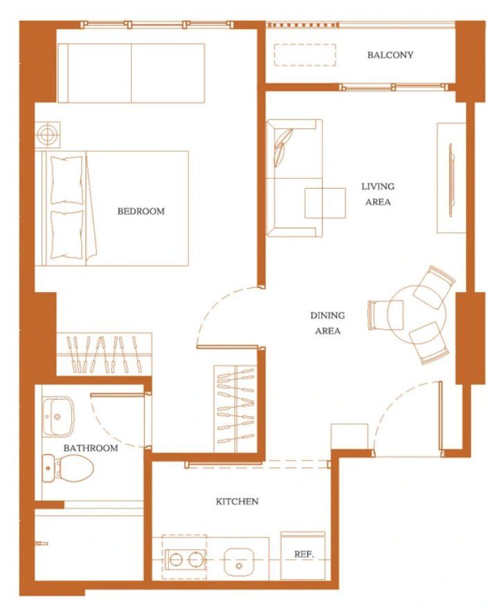1 Bedroom floor plan